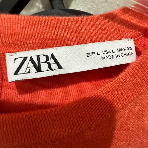 Zara Sleeveless Knit Top Orange Large - Picture 6 of 7